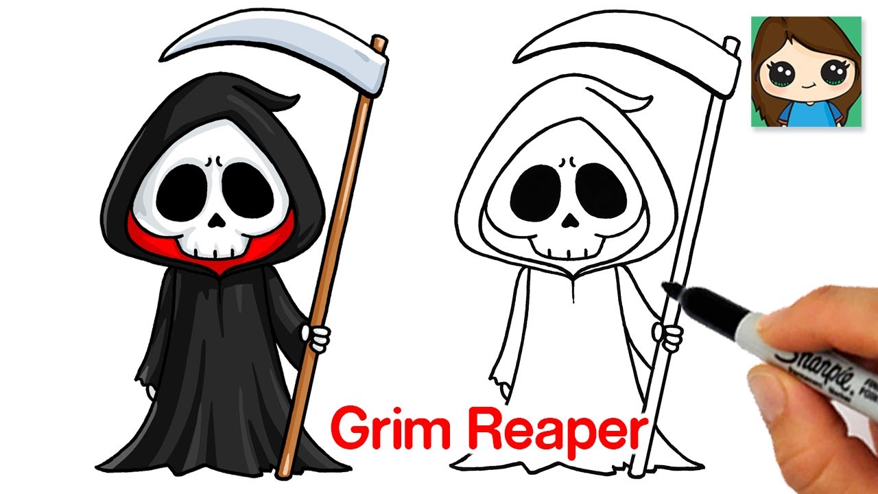 How to Draw the Grim Reaper Easy 💀Halloween Art