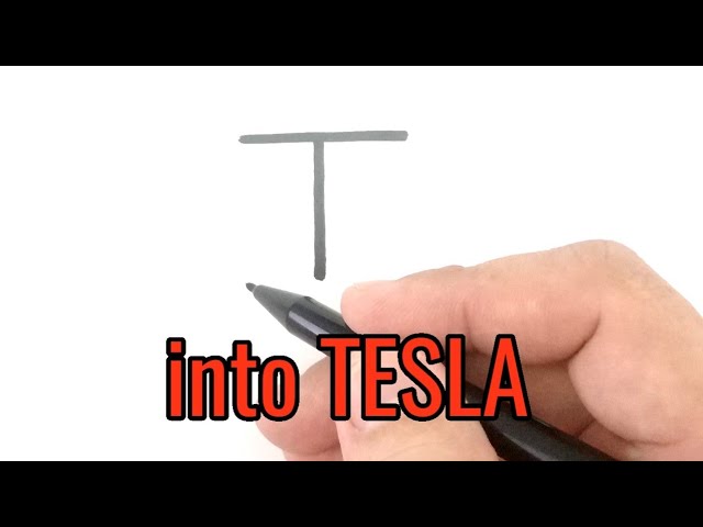 VERY EASY , how to turn letter T into CAR TESLA