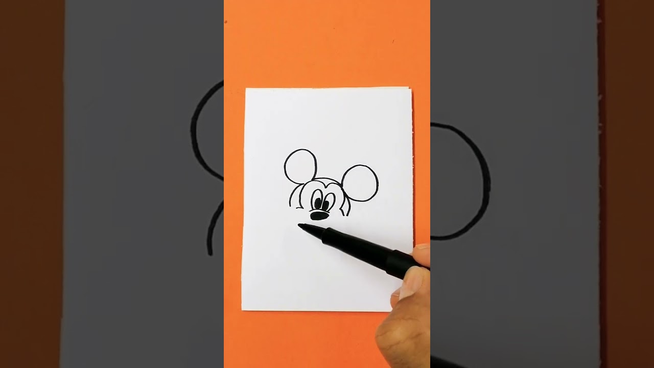 🔥 TRUCO de Dibujo 🔥 Como Dibujar a Mickey Mouse ⭐ #shorts