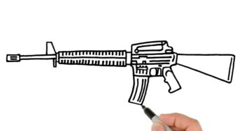 How to Draw M16 Rifle | Weapon Easy Drawing