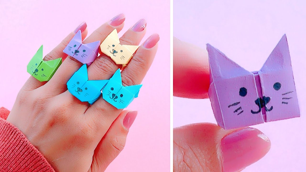 DIY Origami Paper Craft / Easy way to make Finger Rings #diy