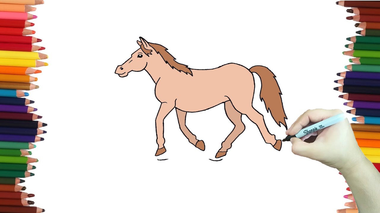 como pintar un caballo fácil | Dibujos faciles