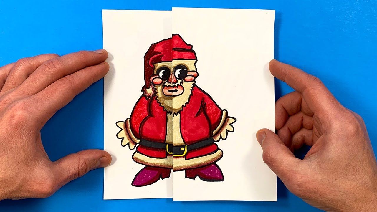 How to Draw Santa Claus Friday Night Funkin’ Drawing | Folding Surprise | Paper Craft