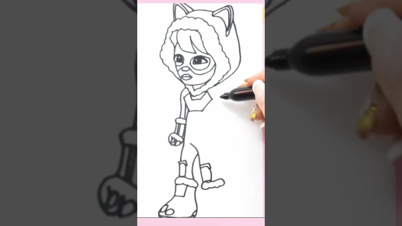 Drawing Spidey and His Amazing friends – felicia – black cat – #shorts