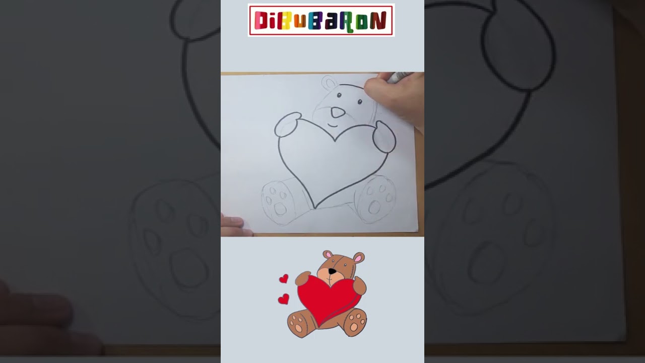 Dibujando un osito de amor – Dibujos Sencillos – Dibubaron Speed Drawing