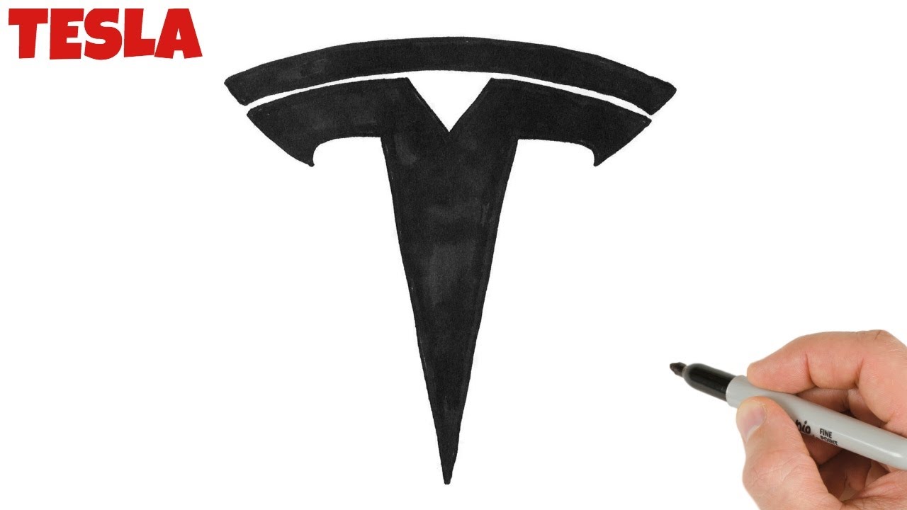 How to Draw Tesla Logo Easy