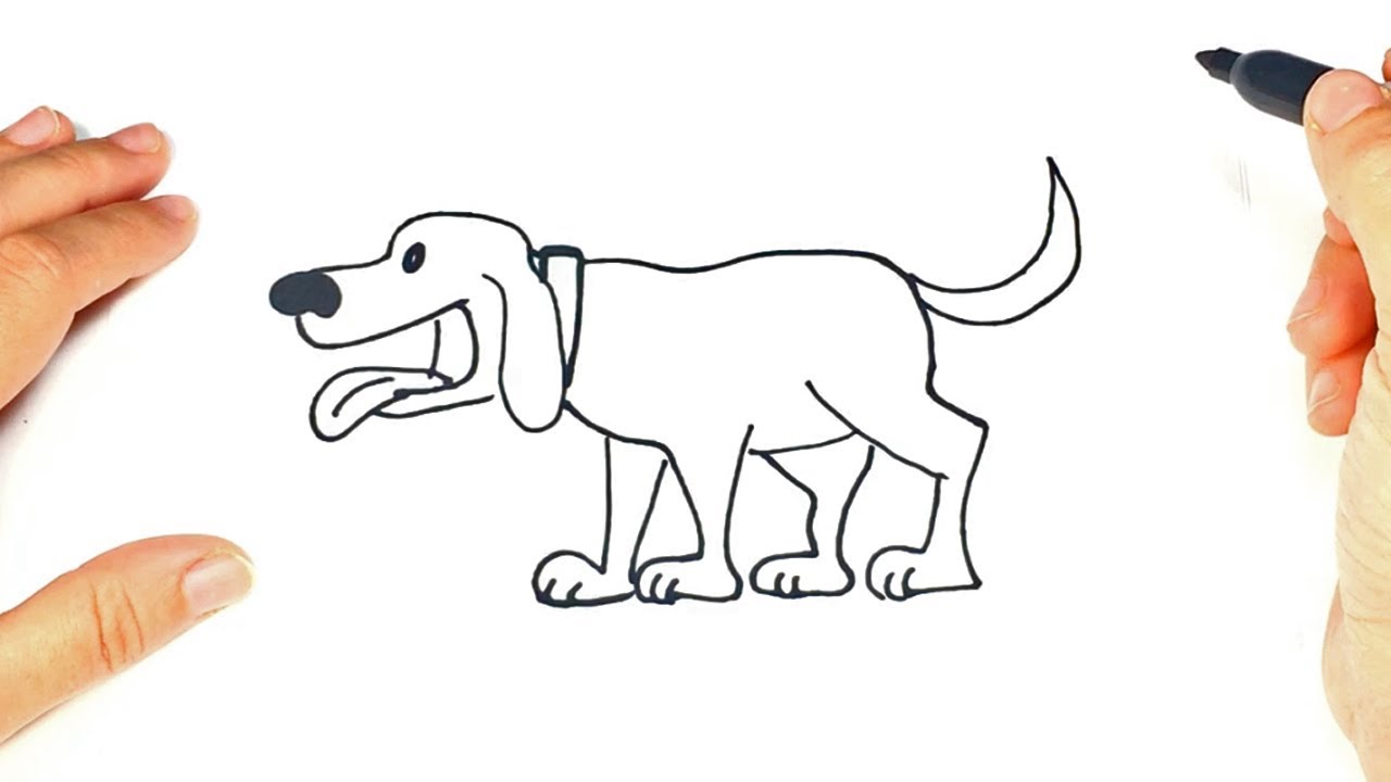 How to draw an easy Dog Step by Step