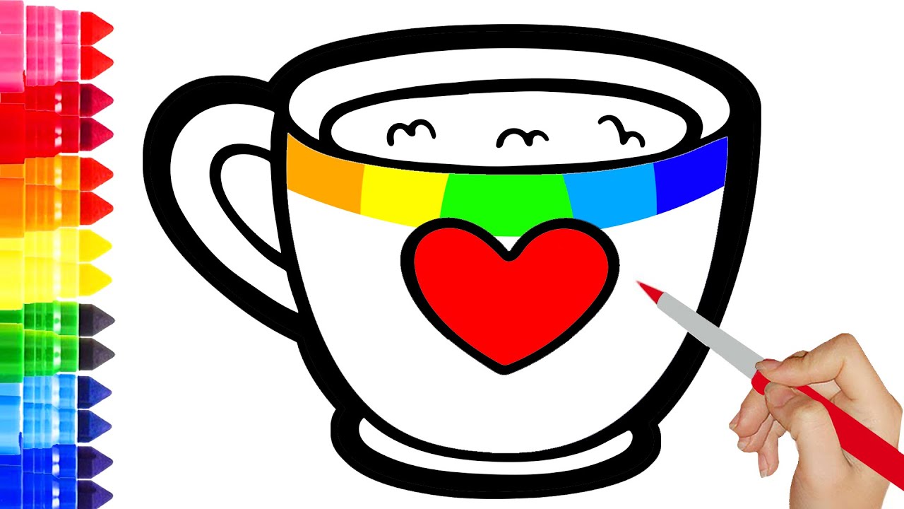 How to draw a Cup of tea for kids easy – Drawing and Coloring