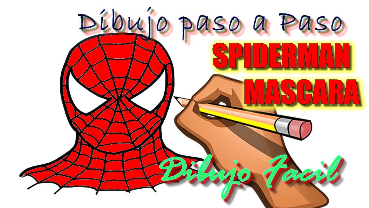 COMO DIBUJAR MASCARA DE SPIDER MAN PASO A PASO / HOW TO DRAW SPIDER MAN MASK