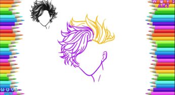 How to Draw Anime Hair Male Hairstyles Fourteen Step by Step – Easy Drawing boy hairstyleTutorial