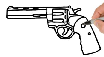 How to Draw Revolver Gun | Easy Drawing Tutorial