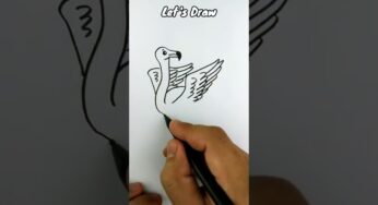 VERY EASY , How to turn letter F into FLAMINGO cartoon #shorts #art #drawing #draw #short