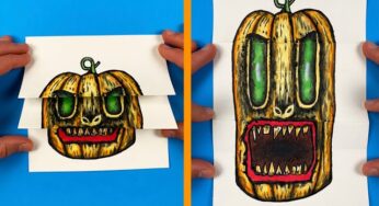 How to Draw Pumpkin Halloween Jack o’ Lantern Folding Surprise