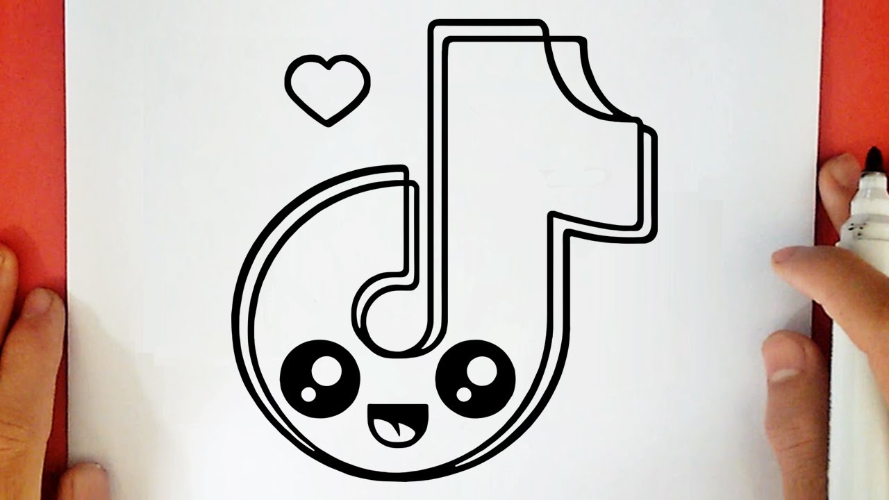 COMO DIBUJAR EL LOGO DE TIK TOK KAWAII