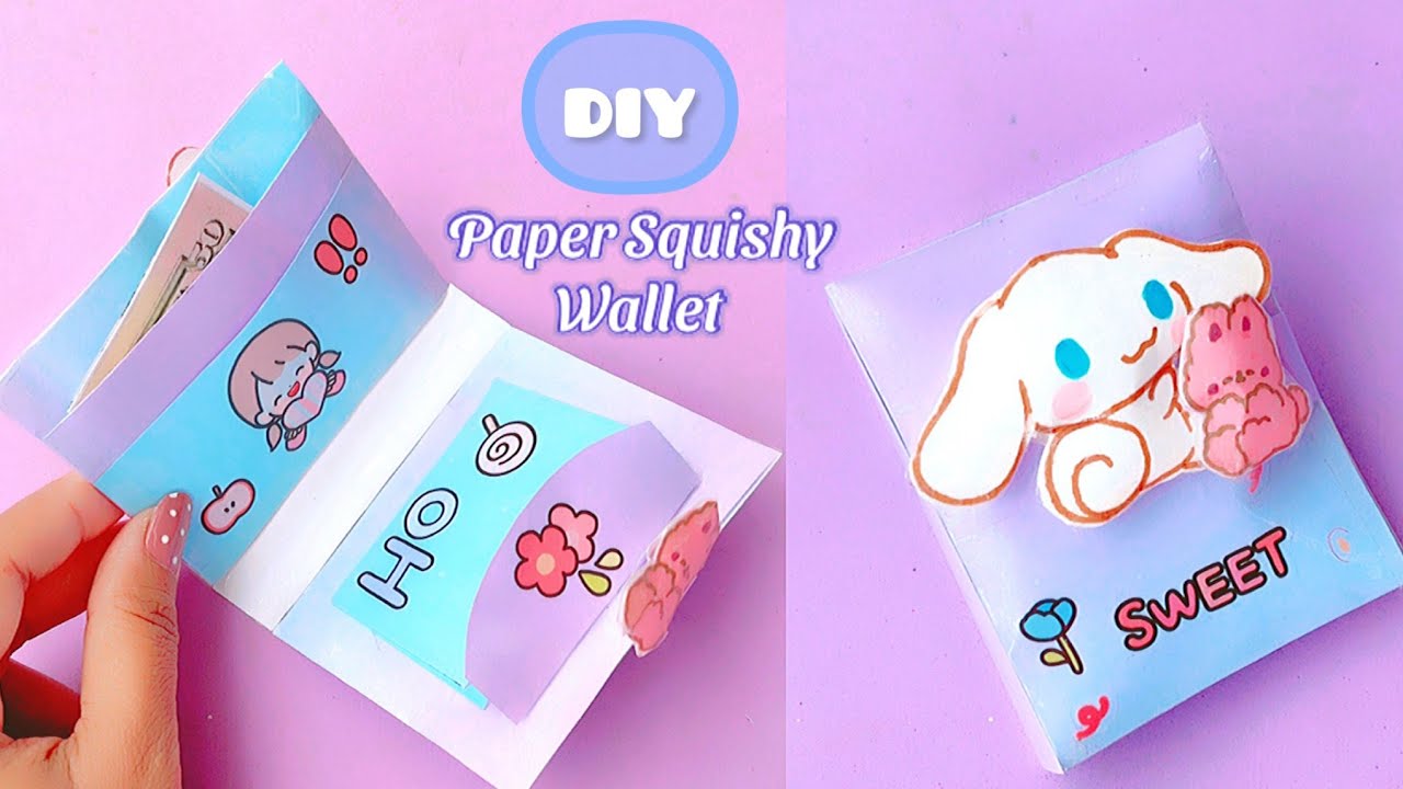 DIY Squishy Paper wallet | Kawaii wallet making at home #squishywallet
