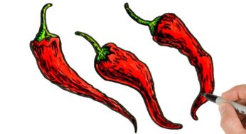 How to Draw Red Hot Chili Peppers | Ink Drawing and Painting