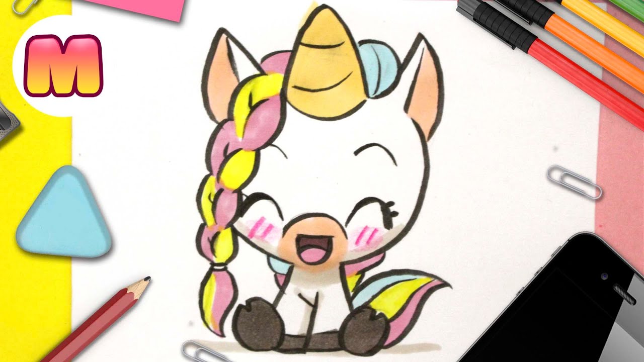 COMO DIBUJAR UN UNICORNIO PASO A PASO 🌸 DIBUJOS KAWAII 🌸 DIBUJOS FACILES – HOW TO DRAW UNICORN