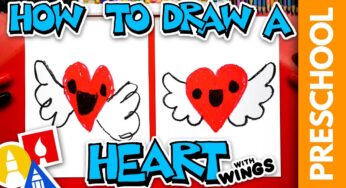 How To Draw A Heart With Wings – Preschool