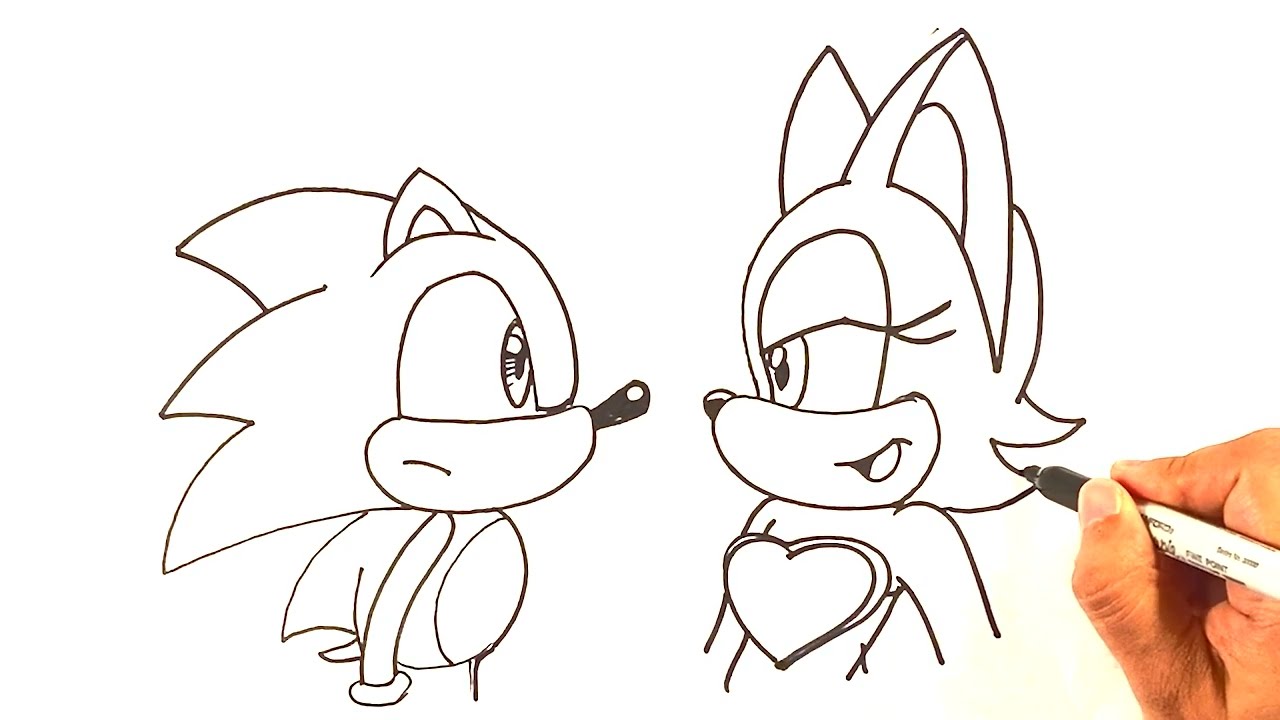 EASY How to Draw SONIC vs ROUGE the Bat