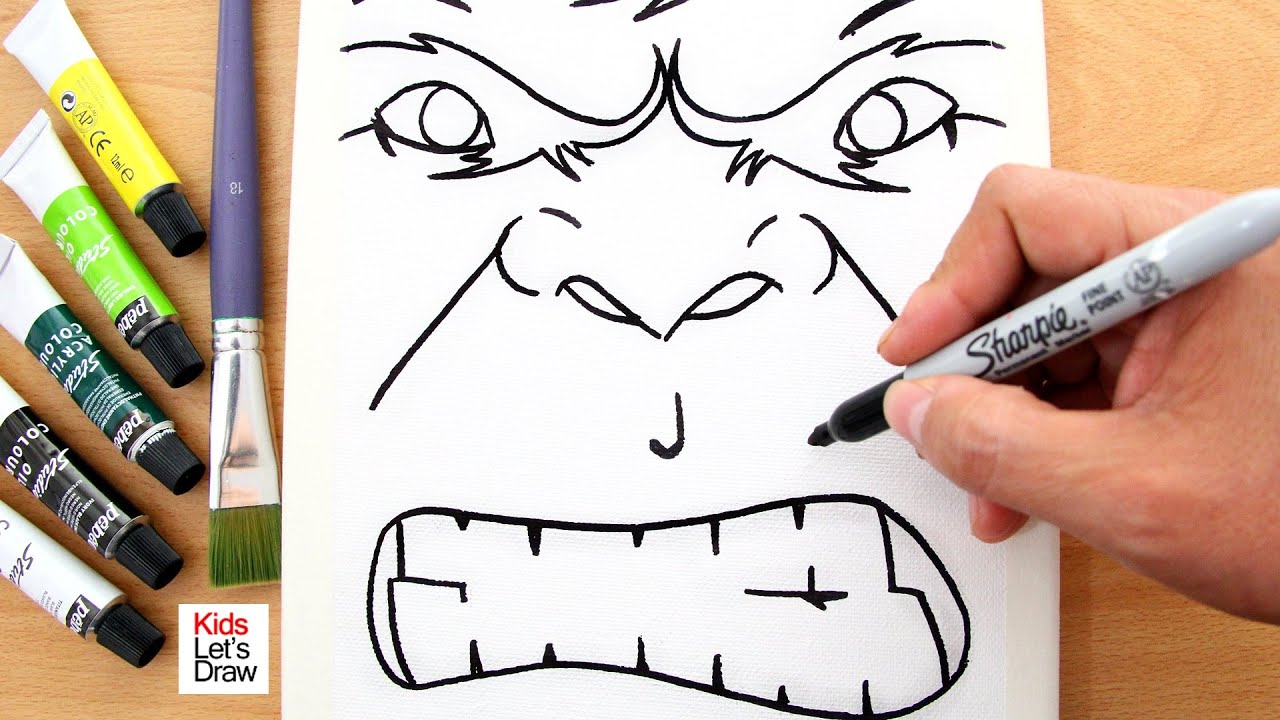 How to draw and paint The Incredible HULK on Canvas (DIY) | Superhero Acrylic Paint