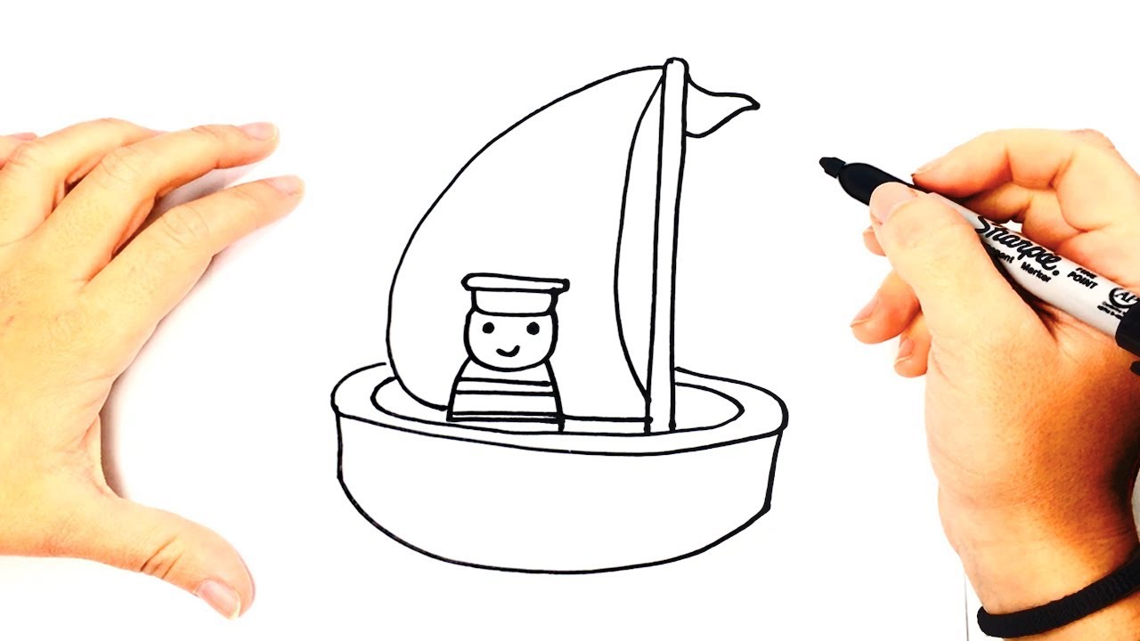 How to draw a Little Boat Step by Step | Drawings Tutorials