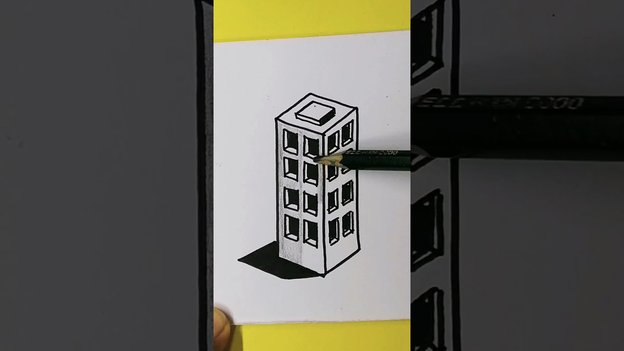 ⭐ Dibujos 3D – Como Dibujar un Edificio 3D – 3D Drawing – Desenhos 3D