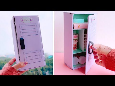 Useful DIY For School | Miniature Almirah with Milk Box making at home | Easy Desk Organizer Idea