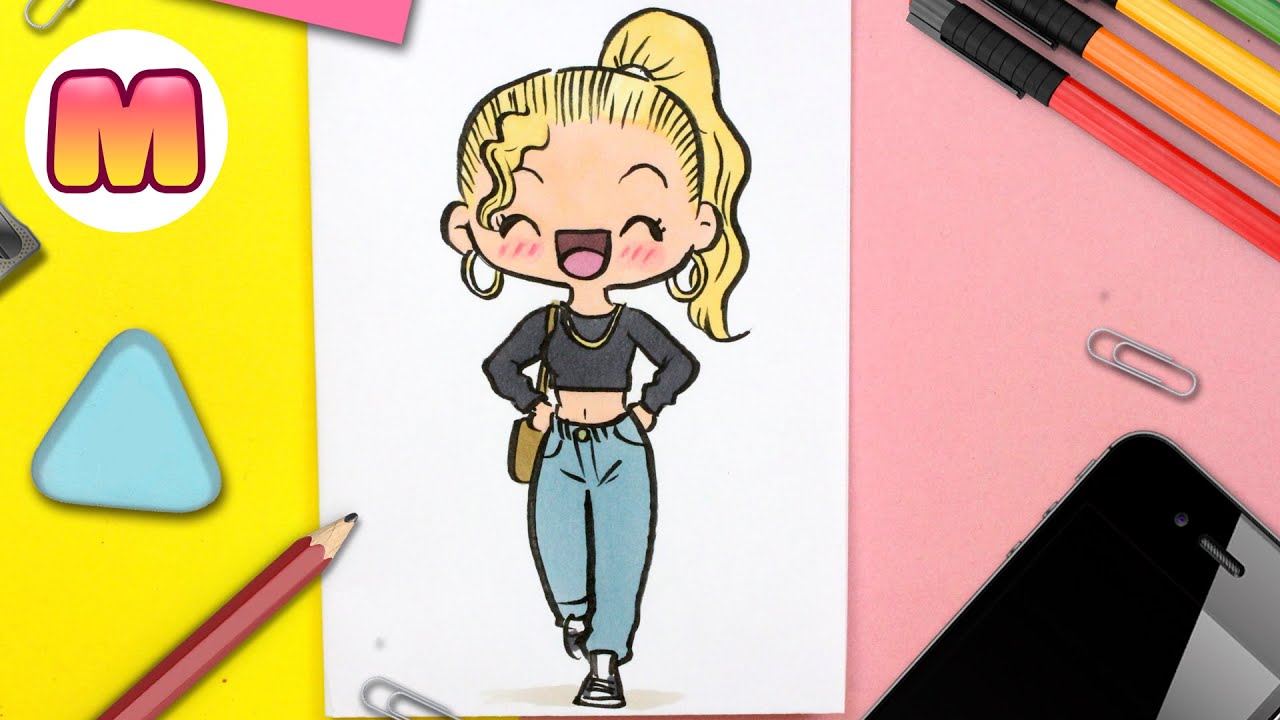 COMO DIBUJAR UNA CHICA KAWAII 💖 Dibujos kawaii faciles 💖 como dibujar personas kawaii