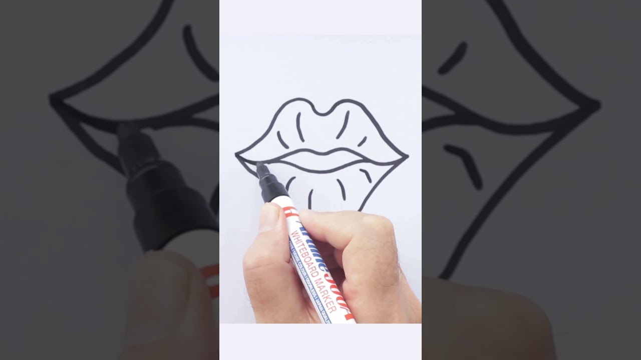 Cómo dibujar hermosos labios | Dibujos Rápidos #shorts #hermoso #youtubeshorts