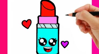 HOW TO DRAW A LIPSTICK KAWAII – DRAWING AND COLORING A LIPSTICK