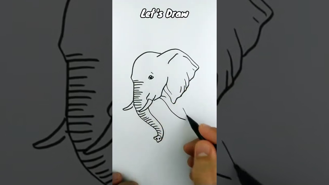 VERY EASY , How to turn letter E into ELEPHANT cartoon #shorts #art #drawing #draw #short